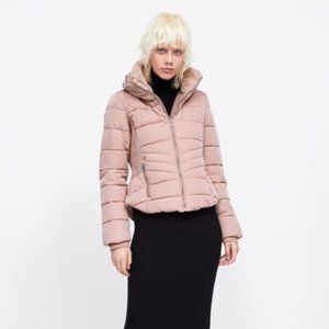 BRAND NEW w Tags - Zara Dusty Pink Puffer Jacket